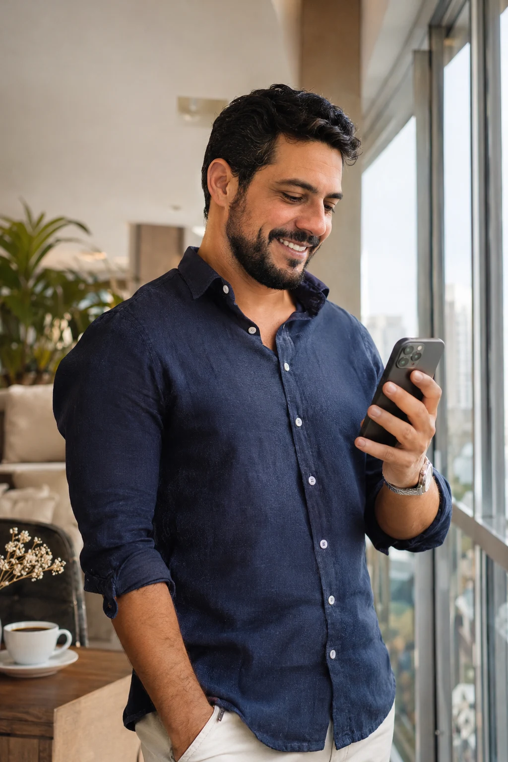 Lojista acompanhando os pedidos da loja pelo celular